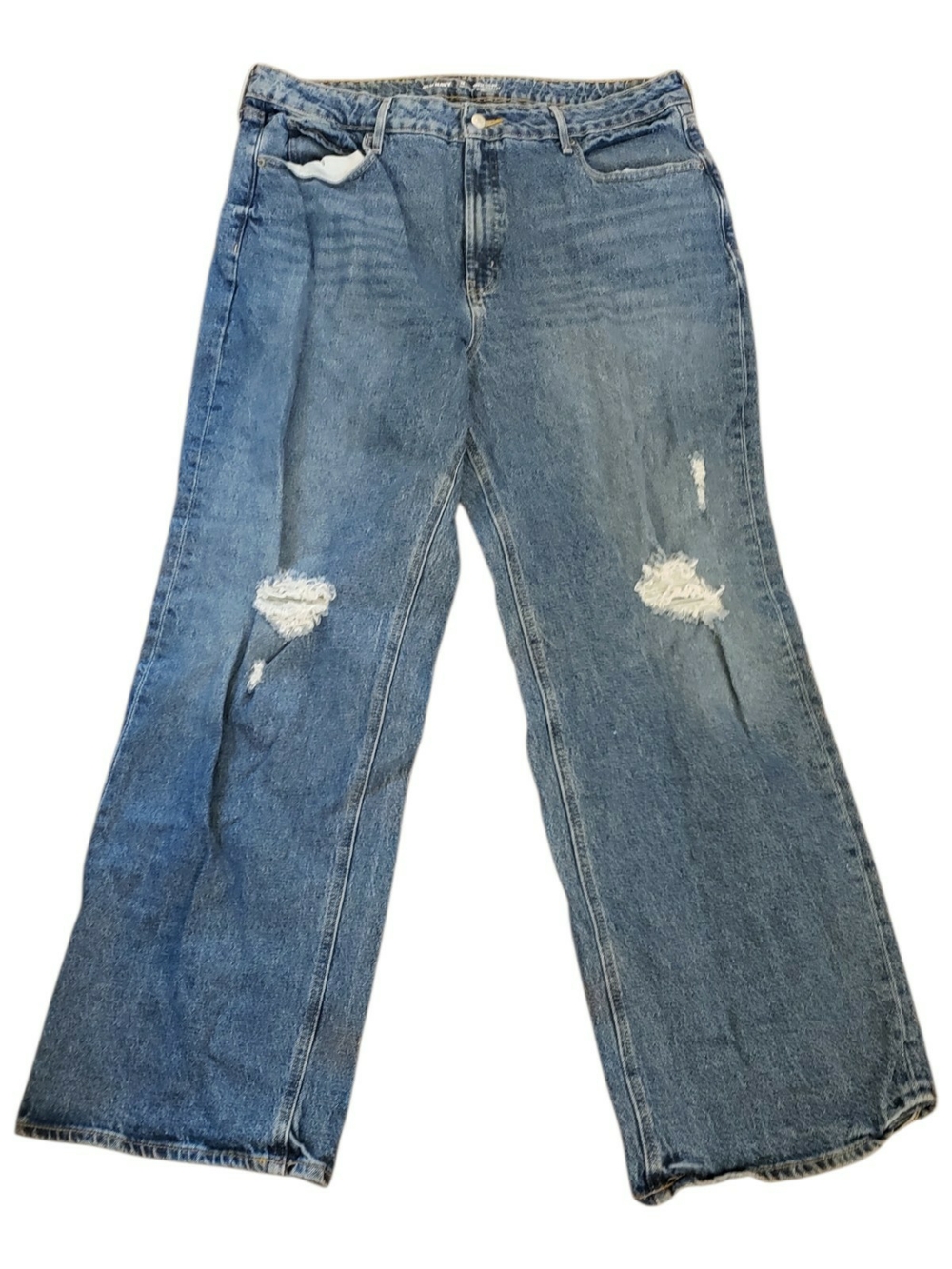 Old Navy Light Blue Distressed Wide-Leg Jeans